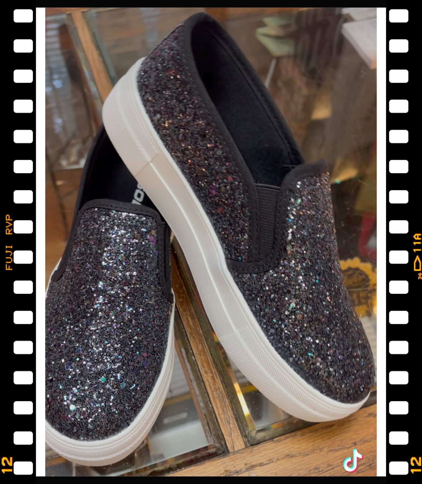 Glitzy Black Tennies