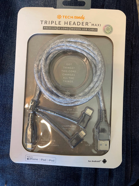 Triple Header 6’ Charging Cable